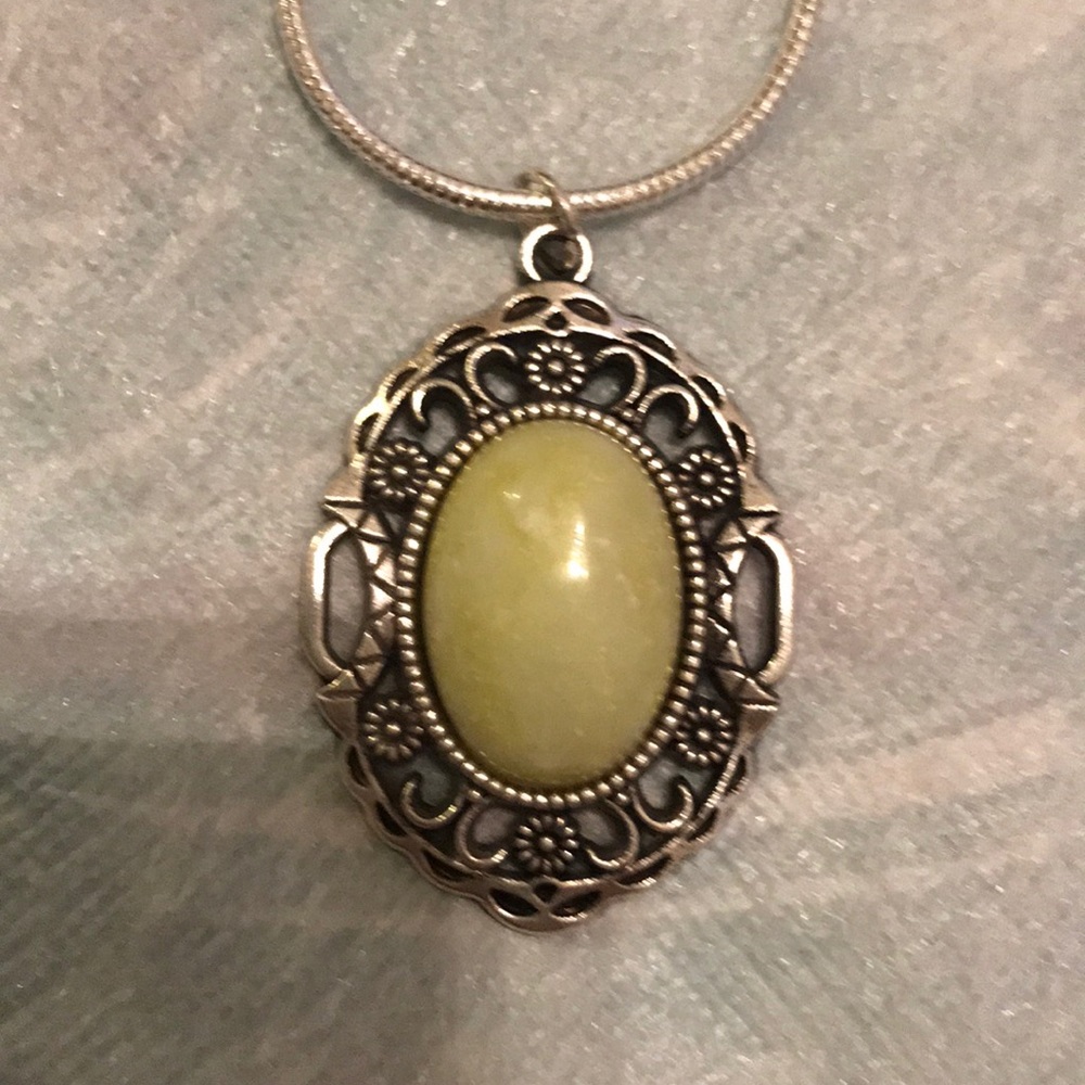Lemon Jade Pendant Necklace